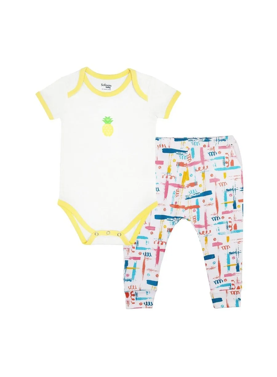 2-Piece Fruity Fresh Bodysuit & Knit Pants Set