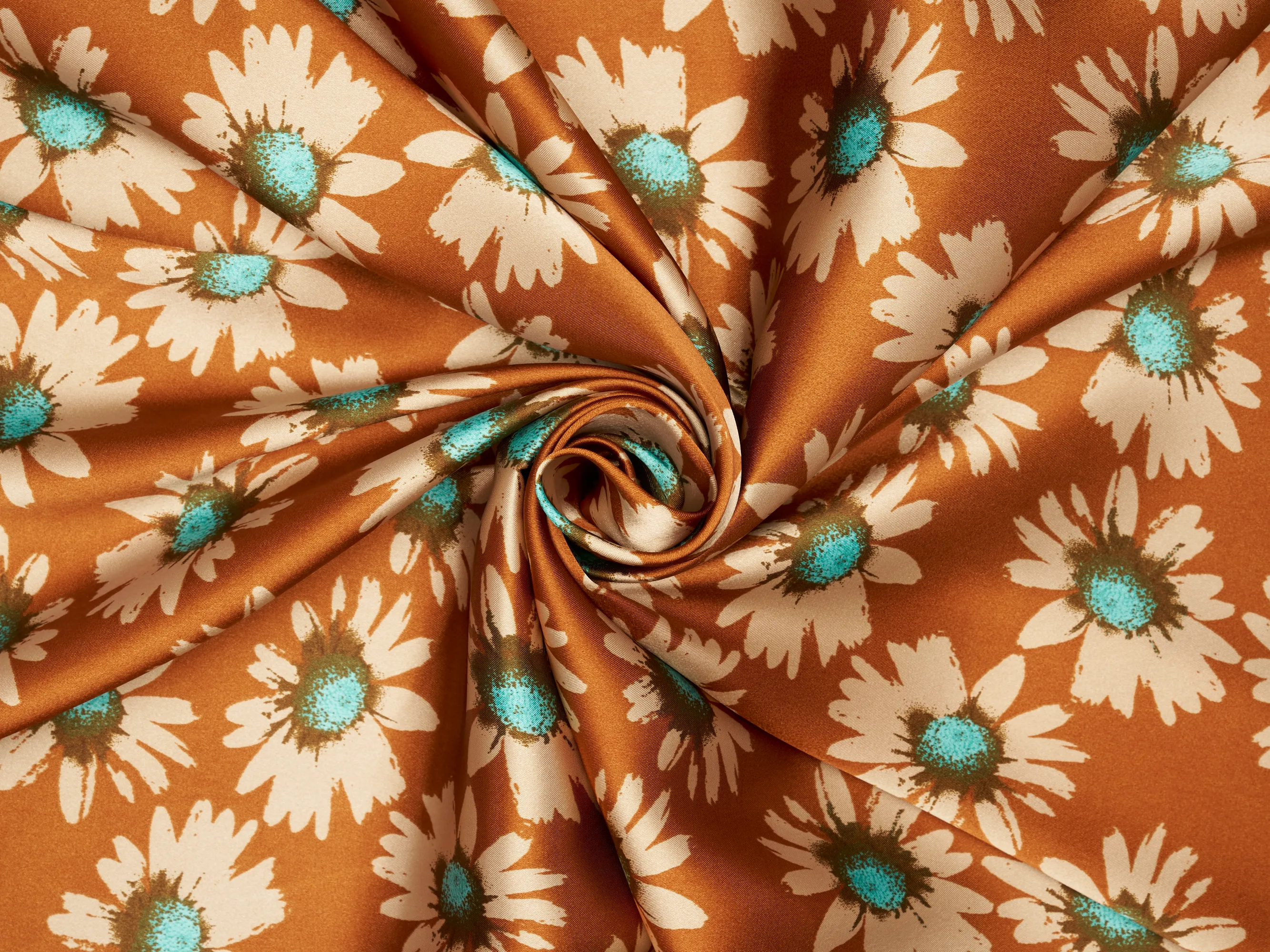 Charmeuse satin fabric by the yard -  MonSar exclusive floral print
