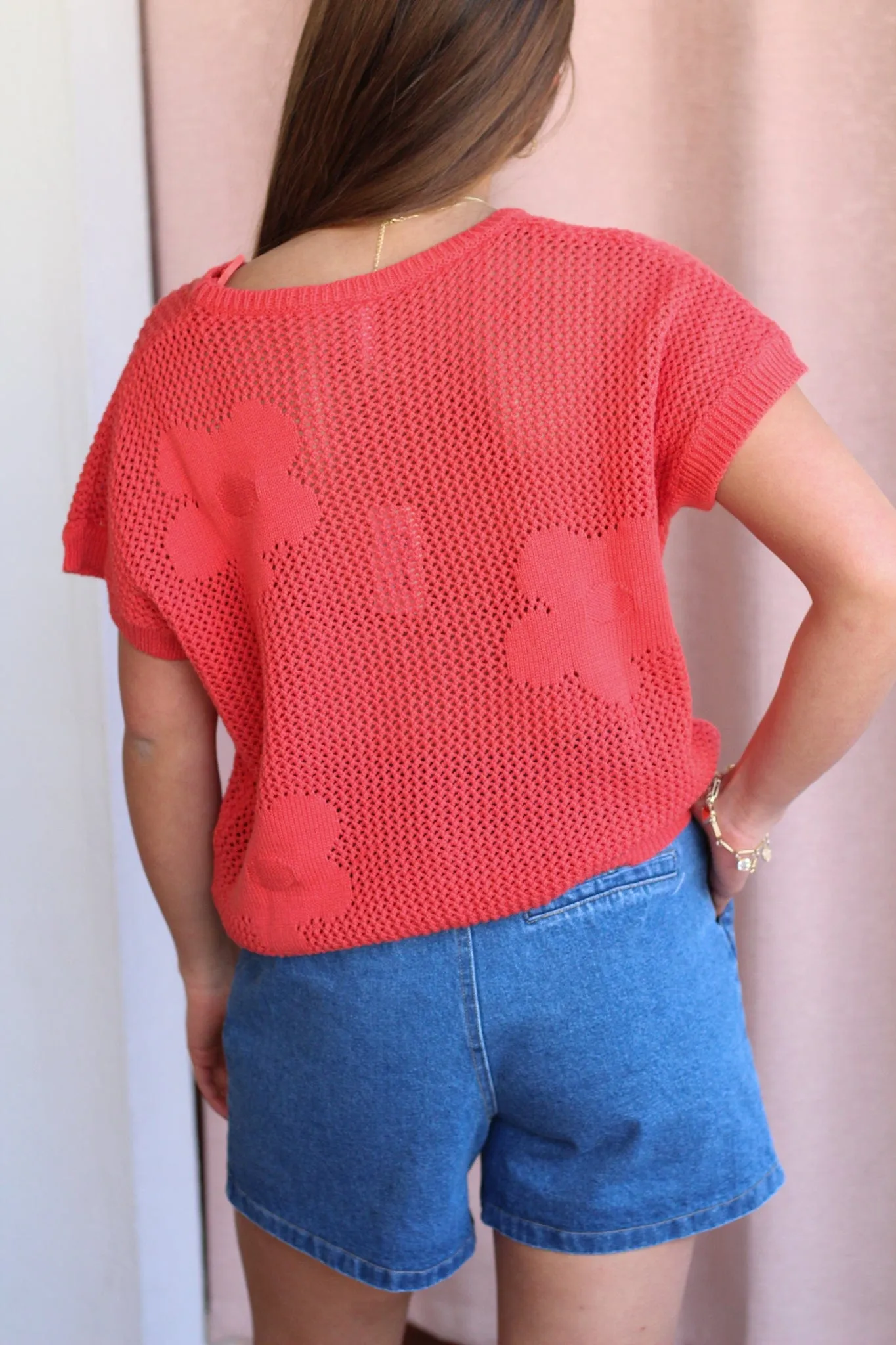 Daisy Coral Sweater