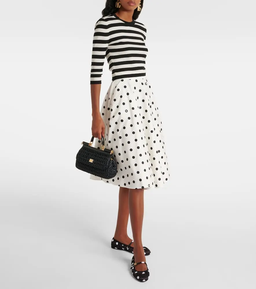 Dolce&Gabbana Odette polka-dot satin ballet flats