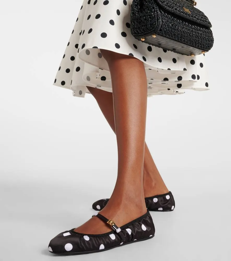 Dolce&Gabbana Odette polka-dot satin ballet flats