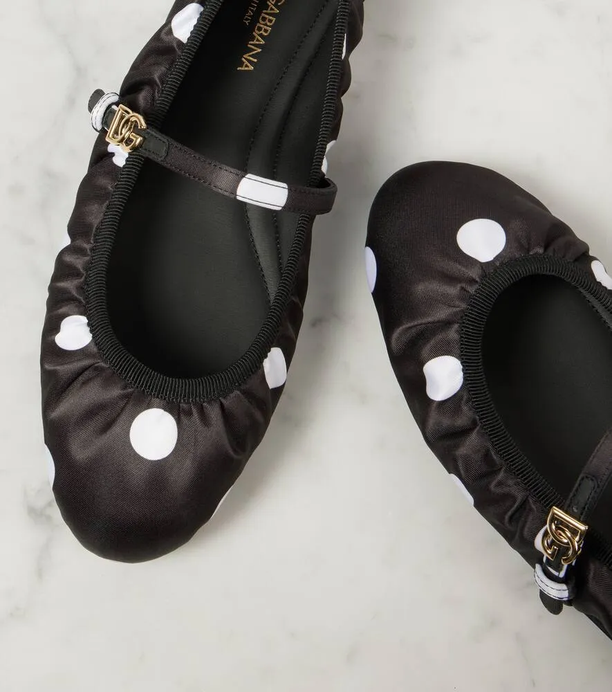 Dolce&Gabbana Odette polka-dot satin ballet flats