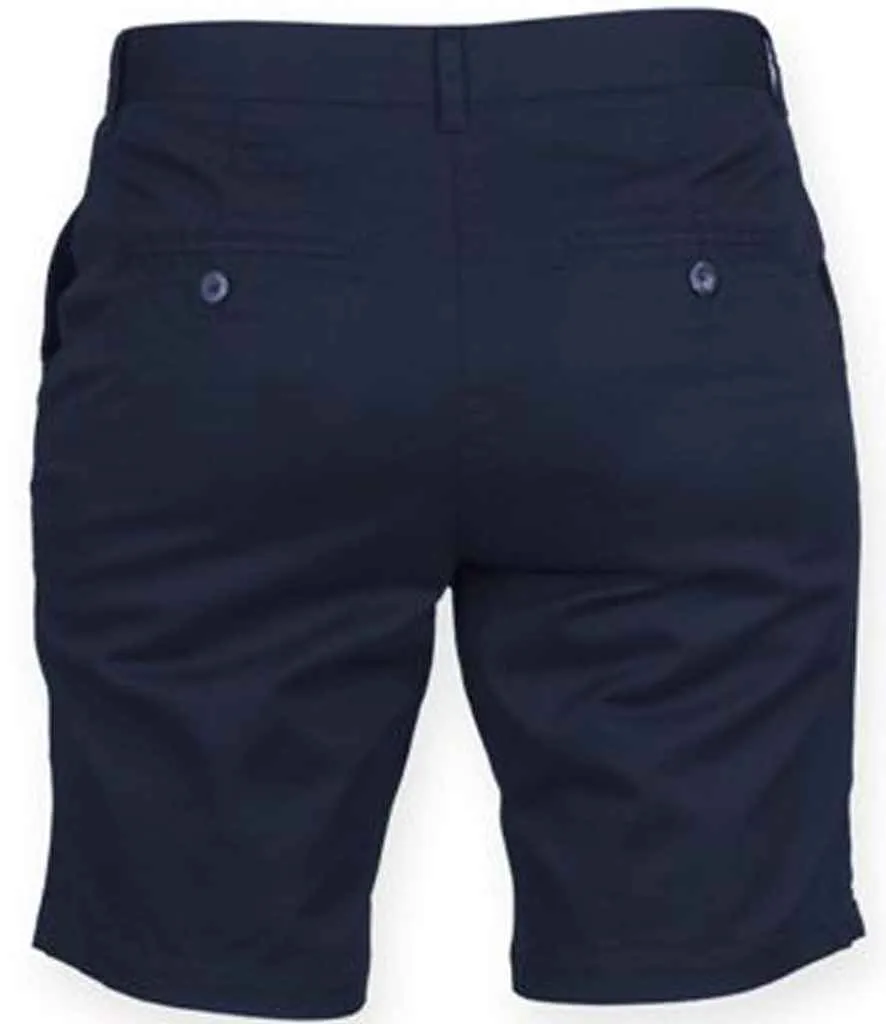 Front Row Ladies Stretch Chino Shorts | Navy