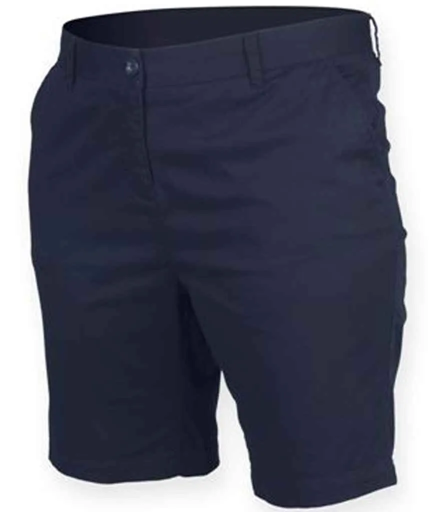 Front Row Ladies Stretch Chino Shorts | Navy