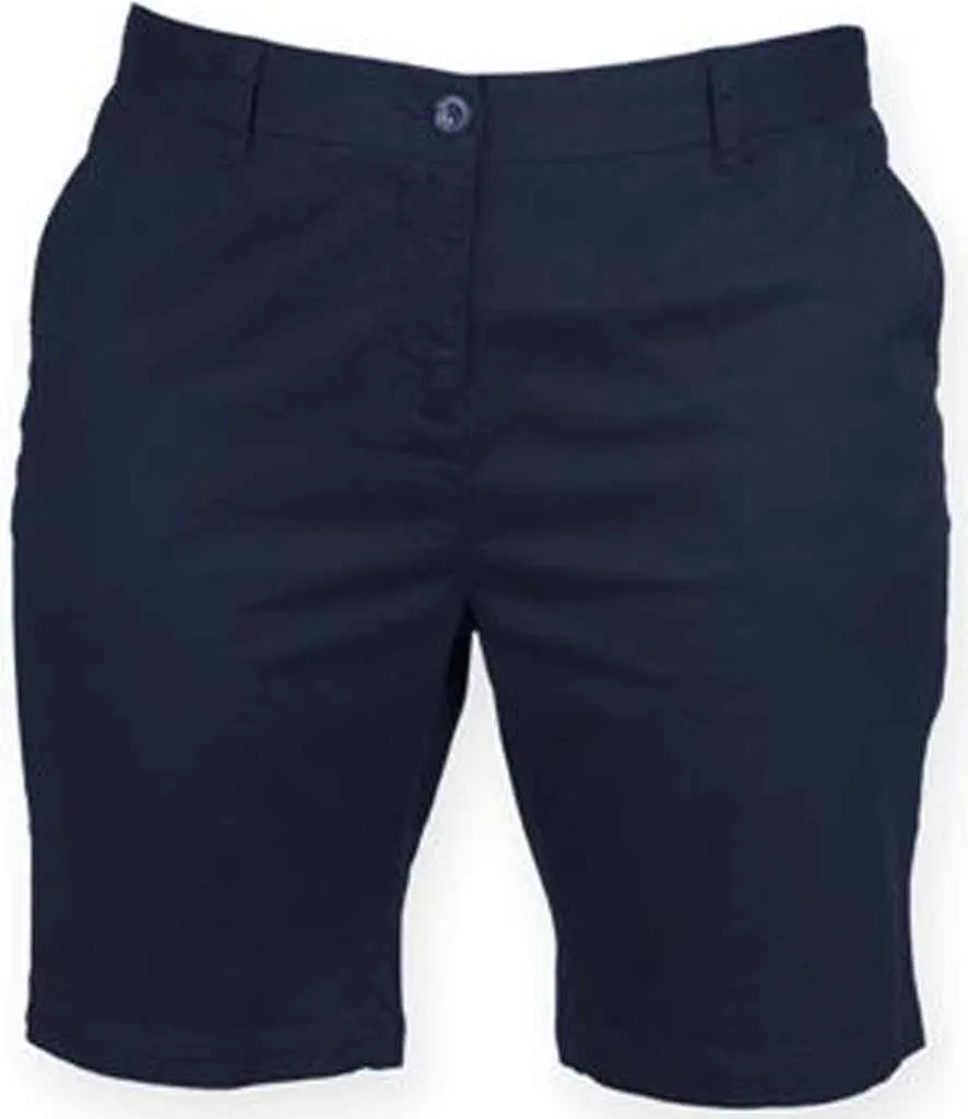 Front Row Ladies Stretch Chino Shorts | Navy