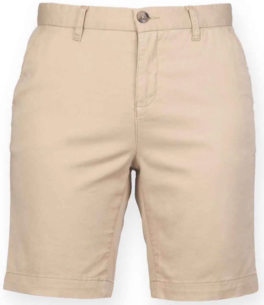 Front Row Ladies Stretch Chino Shorts | Stone