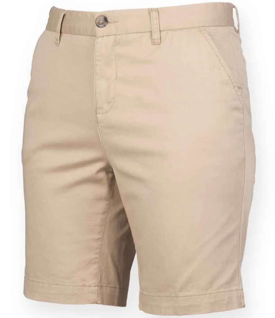 Front Row Ladies Stretch Chino Shorts | Stone