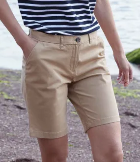 Front Row Ladies Stretch Chino Shorts | Stone