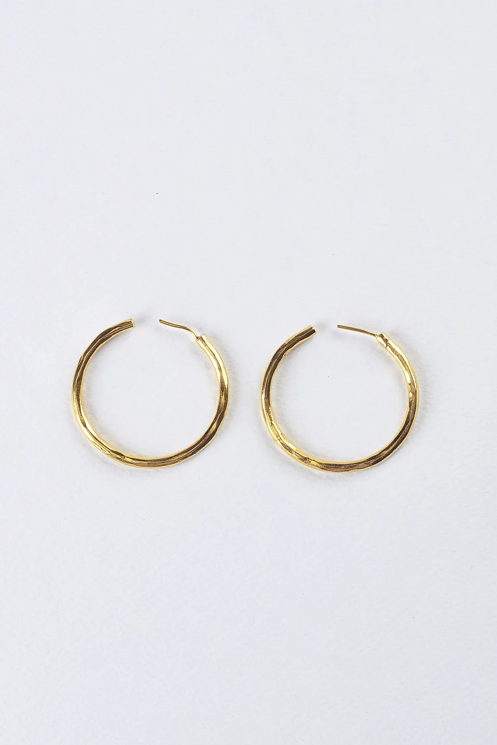 Hammered Hoop Earrings - Small