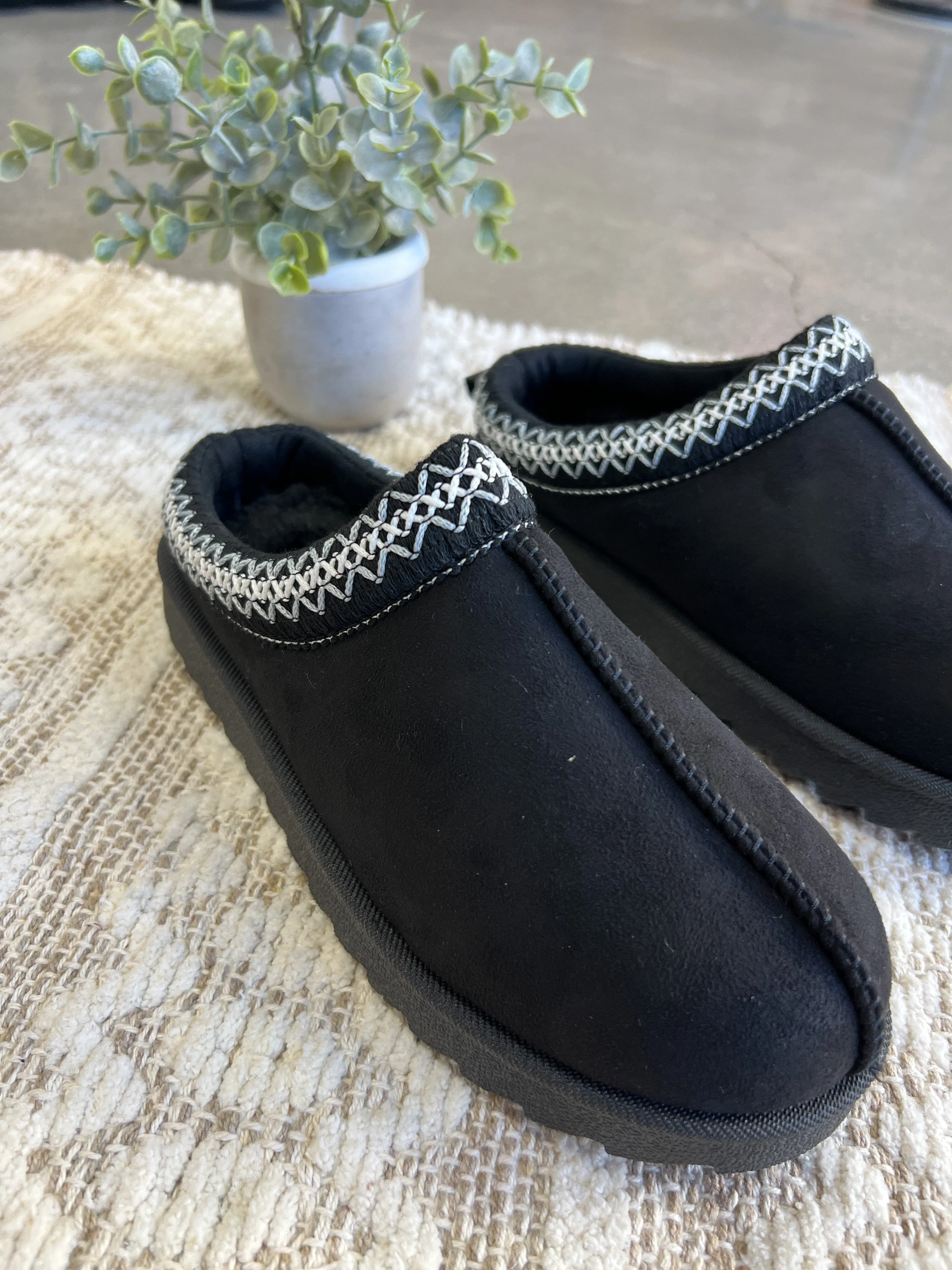 Oaklee Suede Low Slipper Booties