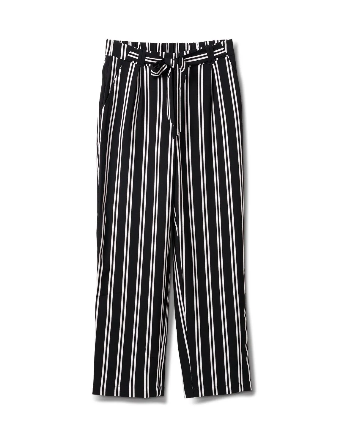 Striped Soft Pant with Elastic Waist, Soft Tie Belt