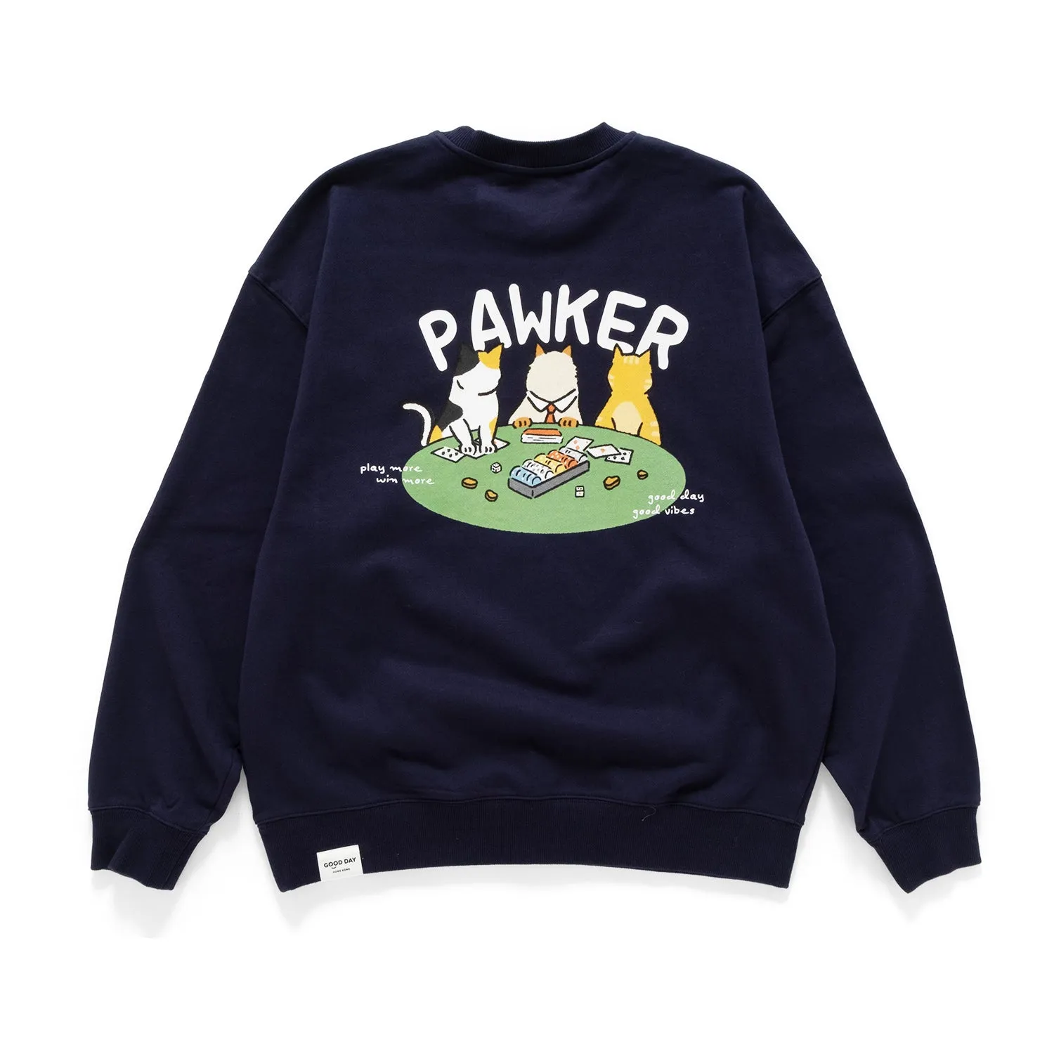 (ZW509) Pawker Embroidery Graphic Sweater